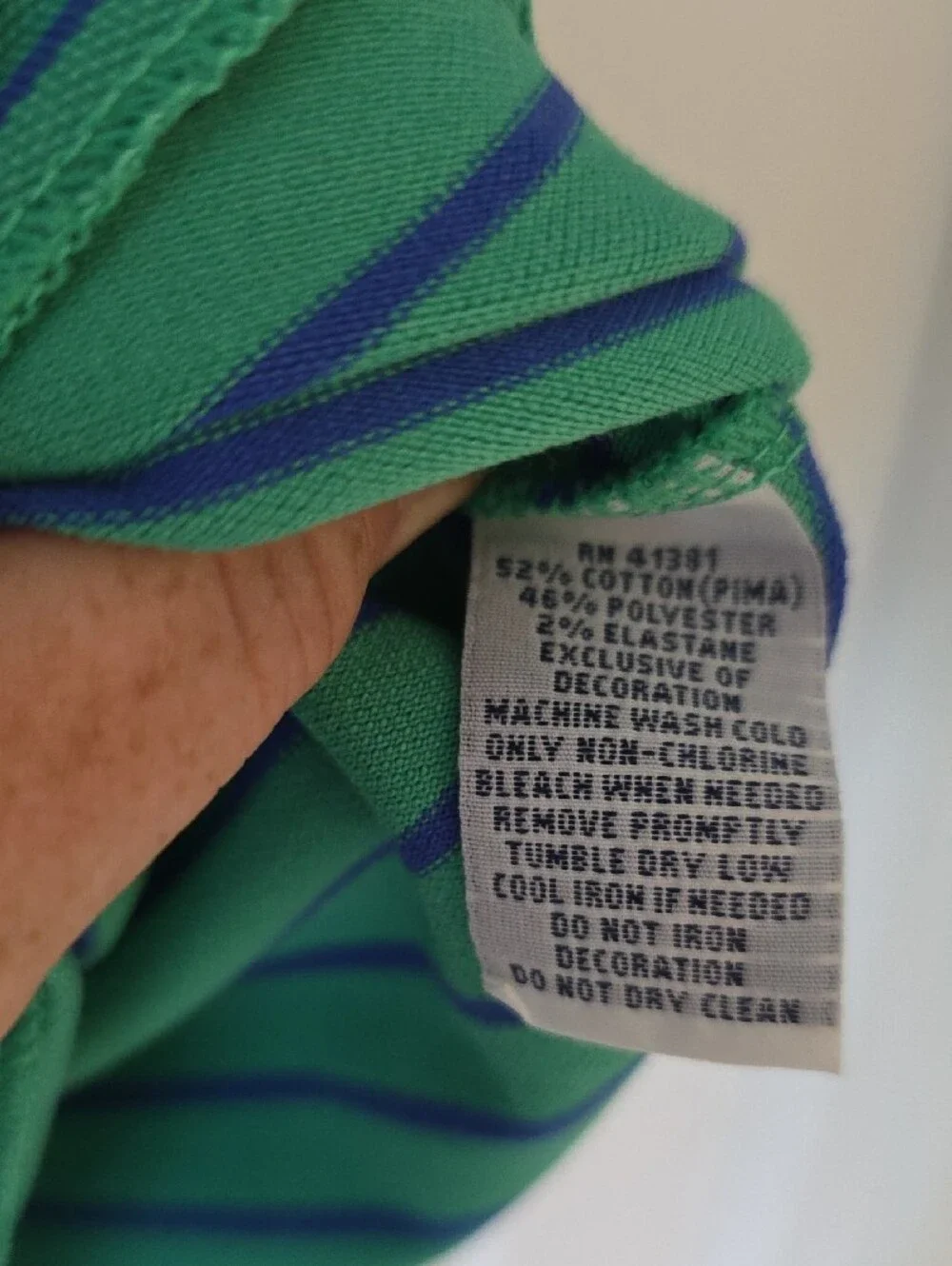 Polo Golf Ralph Lauren Green & Blue Striped Shirt Size XL